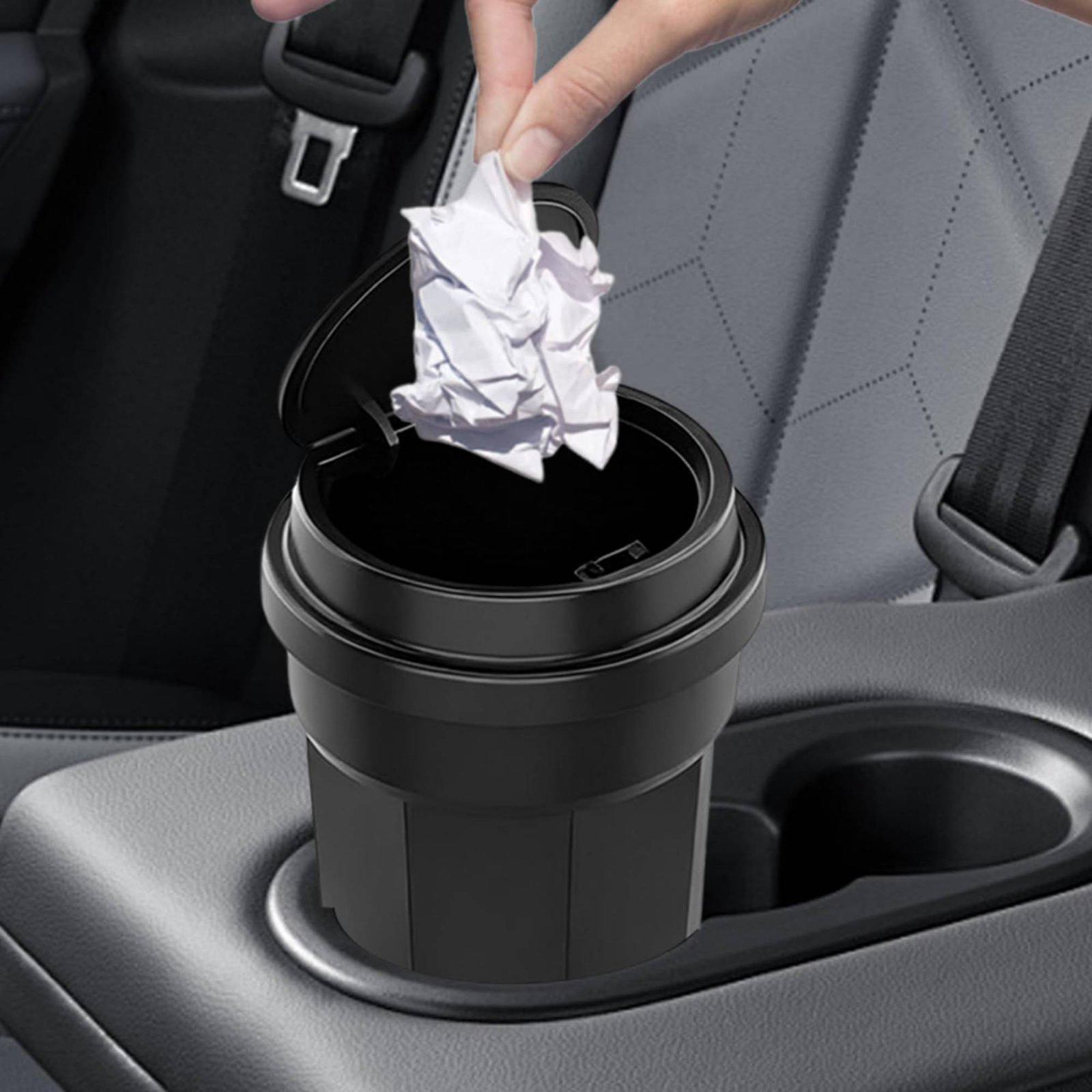 차량용 컵 홀더에 설치 가능한 소형 ABS 재질의 뚜껑 - Waterproof Car Trash Can With Lid 리뷰 및 가격