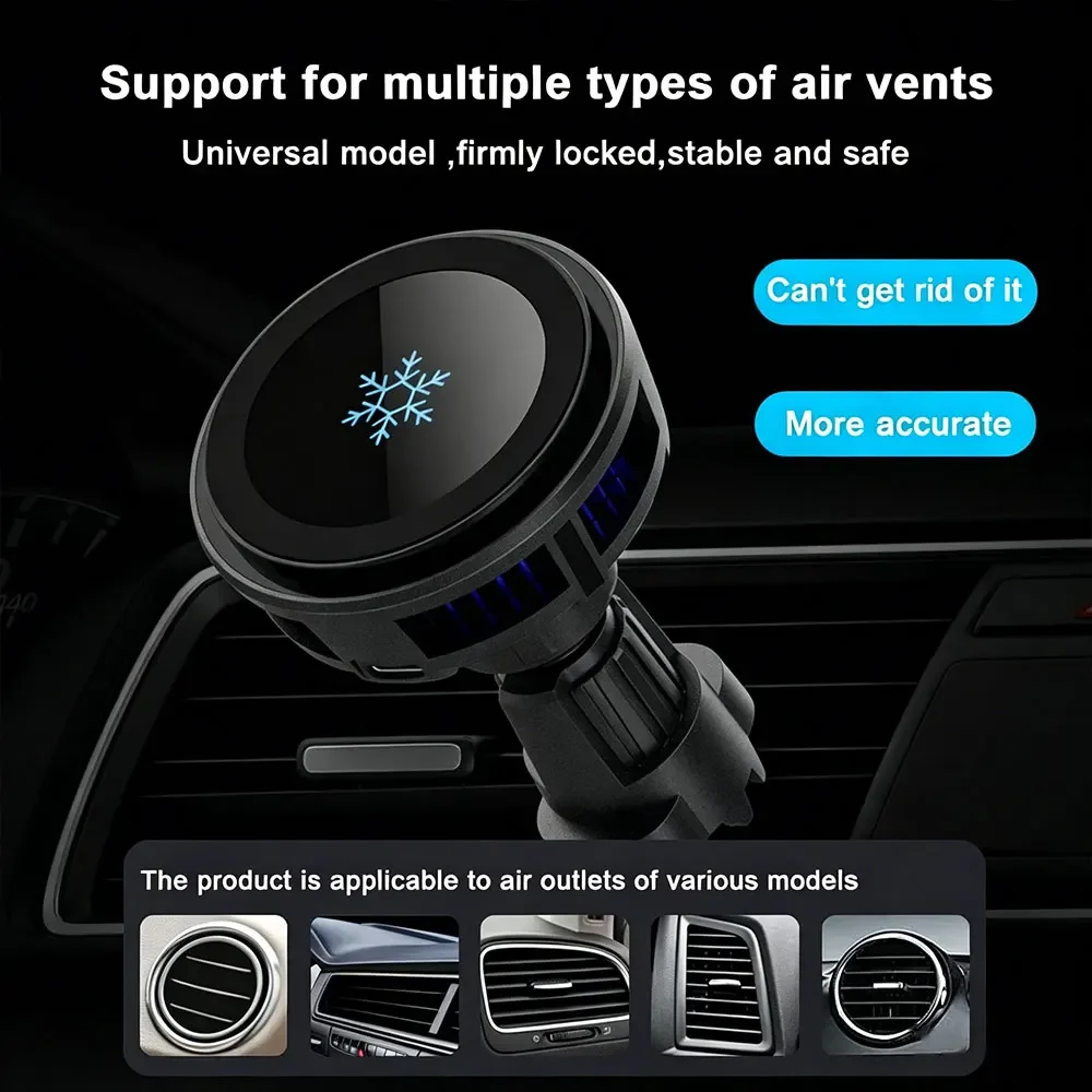 15W 아이스 쿨링 마그네틱 무선 차량용 충전기, 에어 - Magnetic Phone Holder For Car Vent 리뷰 및 가격